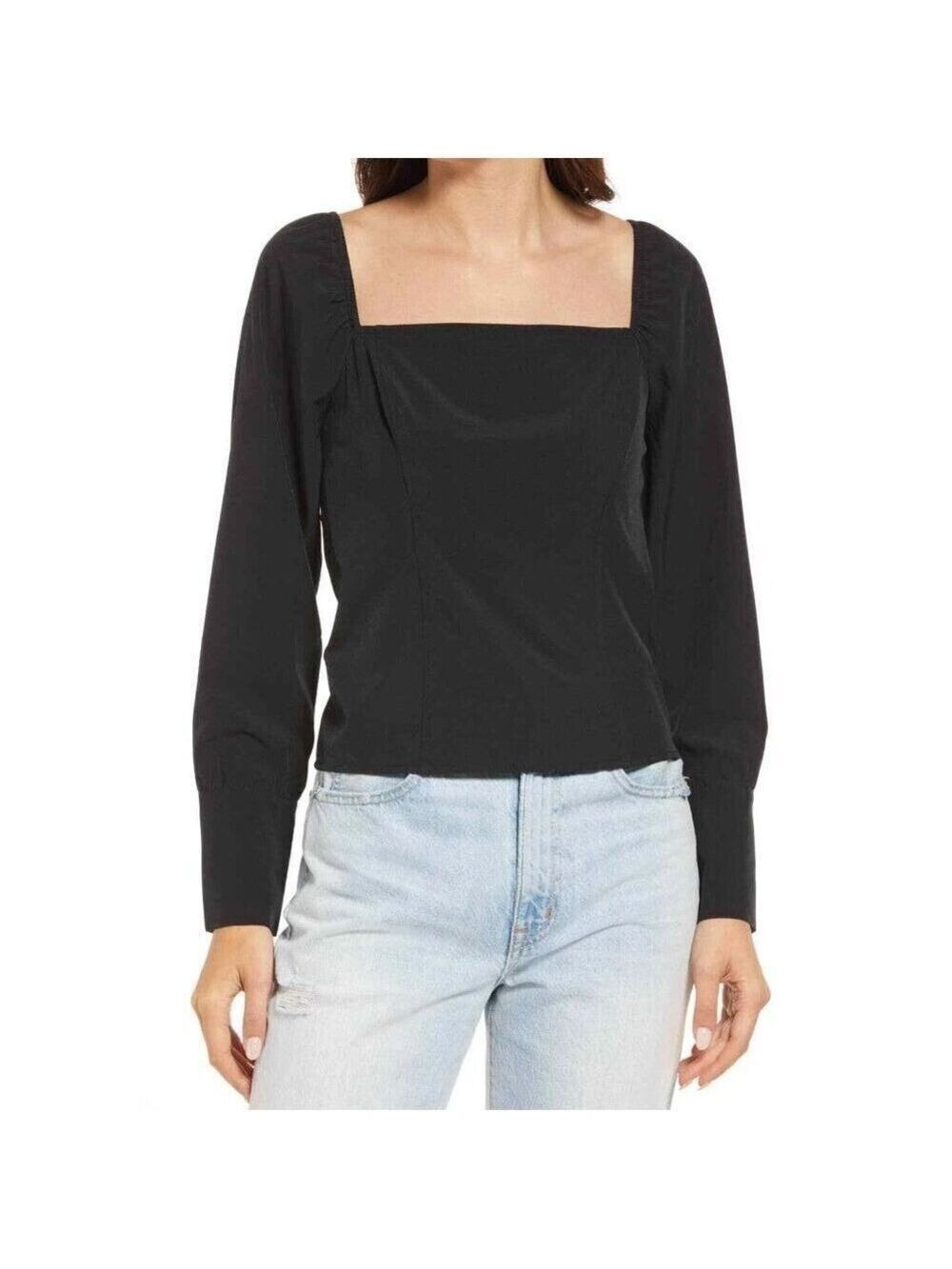 Treasure & Bond Fitted Stretch Square Neck Blouse S
